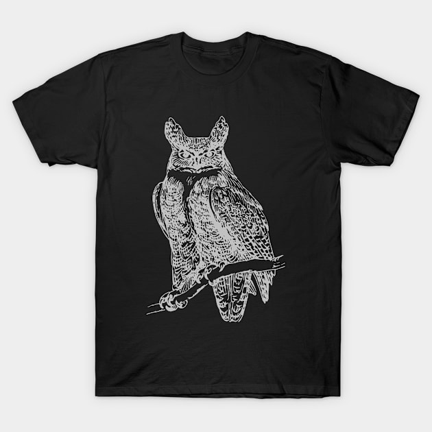 Silver Owl T-Shirt by redhornet